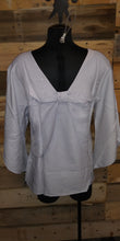 Load image into Gallery viewer, Solid V-Neck Bowknot 3/4 Open Sleeve Shirt MT1104