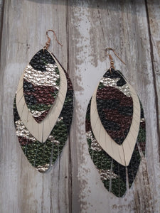 Feather Camouflage Earrings