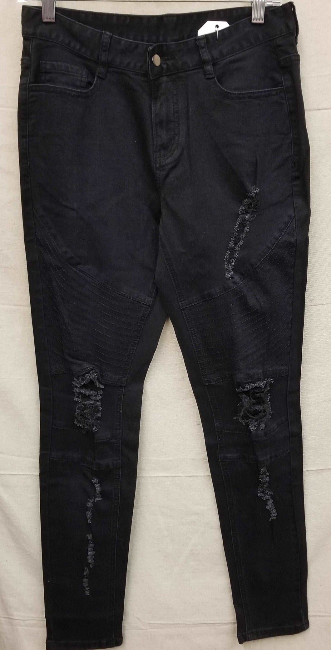 Black Distressed Jean With 5-Pocket SH786061-2