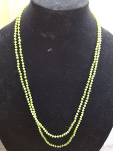 Stunning 4mm Glass Bead Threaded Long Necklace