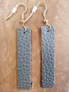Vertical Bar PU Leather Earrings