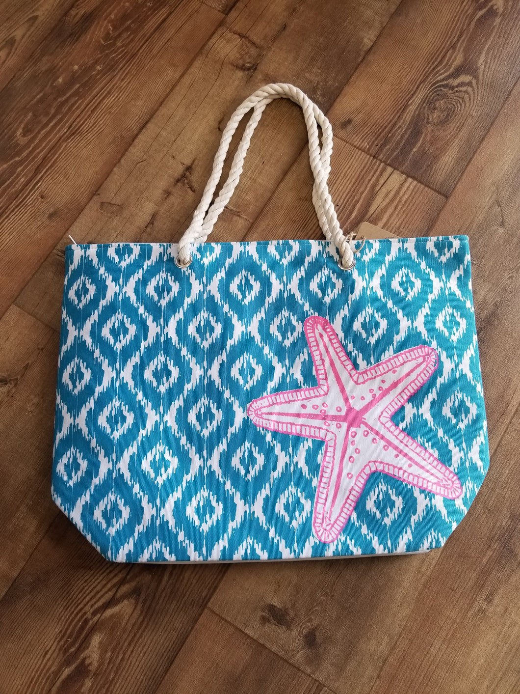 Oversized Coastal Tote Bag Starfish