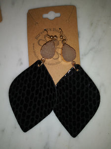 Snake Skin Earrings with a crystal