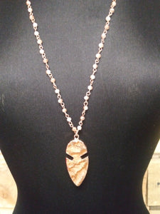 Natural Stone Arrow head Necklace # 72164