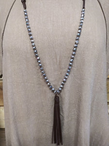 Sparkle Bead And Leather Necklace 72268