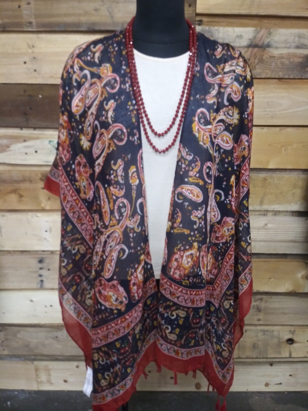 Navy Paisley Cardigan