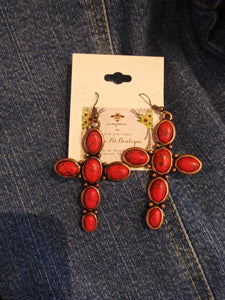 Red Turquoise Earrings 73725