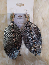 Load image into Gallery viewer, Snake Skin Earrings with beads