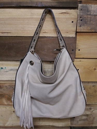 Handbag Beige Fringe