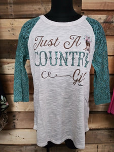 Just A Country Girl Striped Tee
