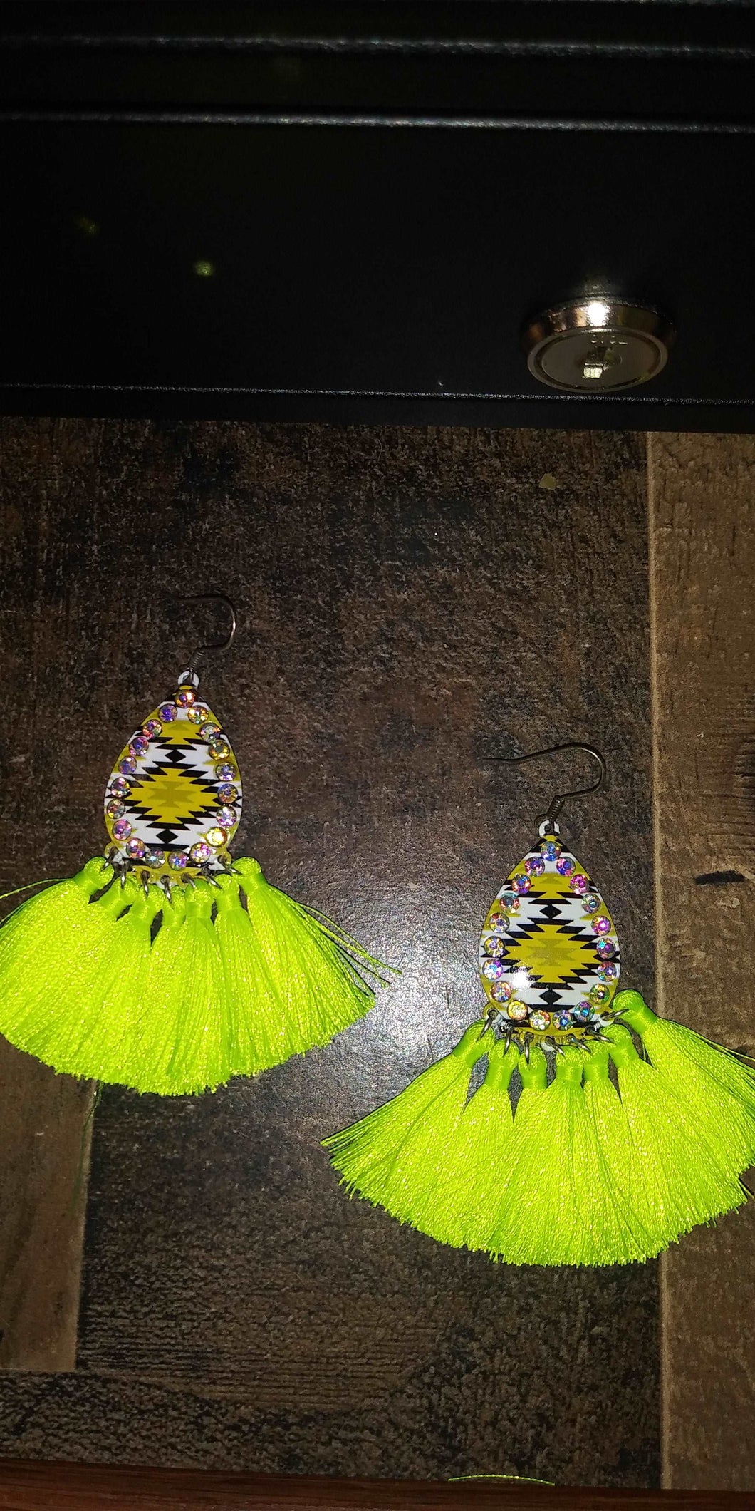 Aztec Earrings W/Tassels