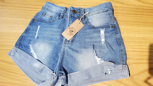 Faded Blue Jean Shorts
