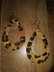 Leopard Cut Out Teardrop Earrings