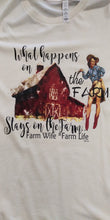 Load image into Gallery viewer, Cream What Happens On The Farm Tee