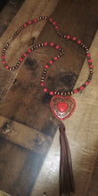 Load image into Gallery viewer, Heart Necklace W/ Tassels