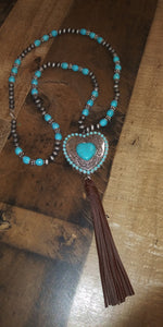 Heart Necklace W/ Tassels