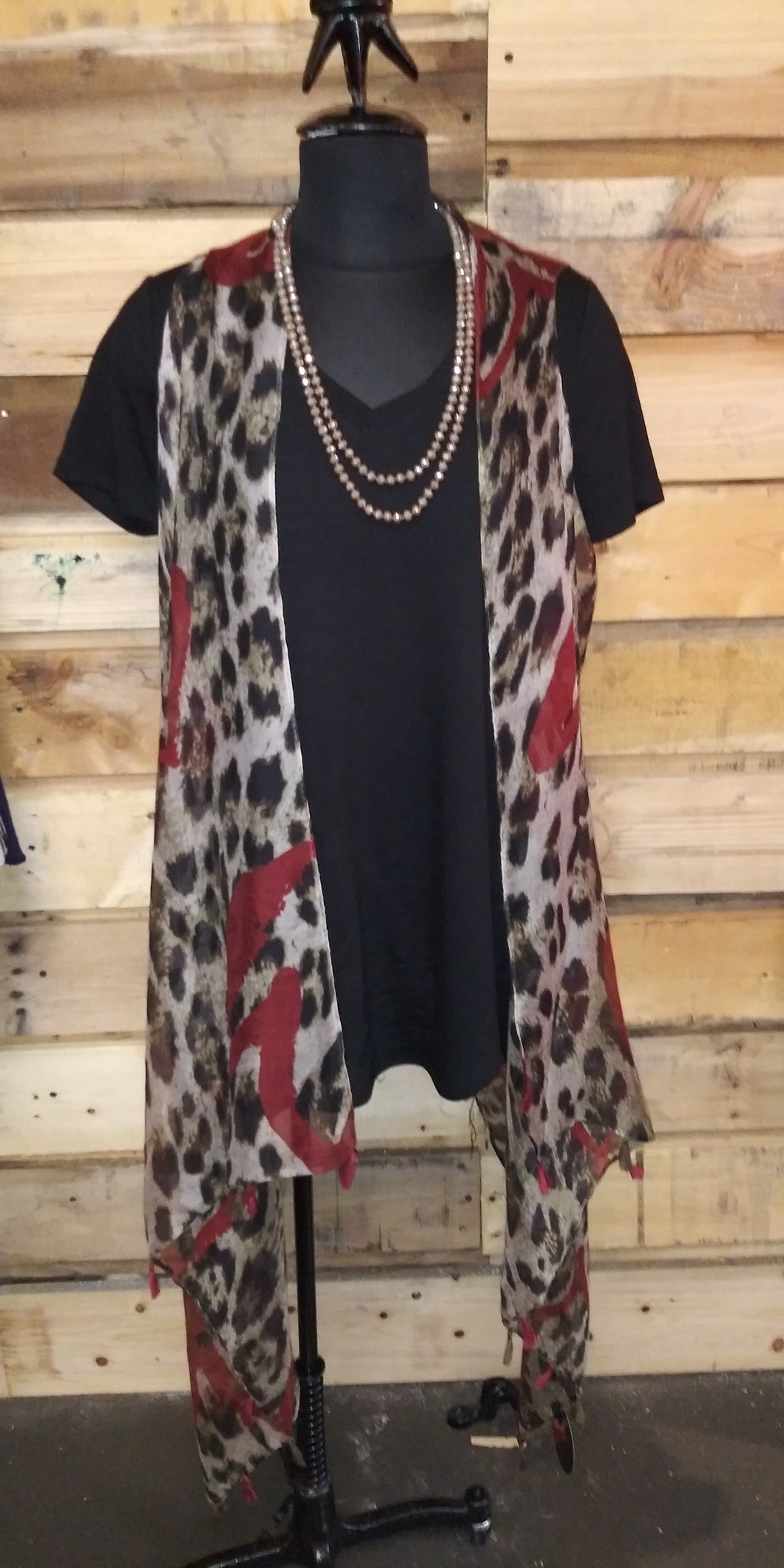 Leopard & Heart Print Kimono
