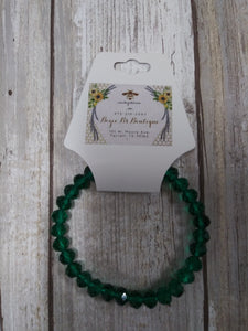 Clear Green Crystal Bracelet