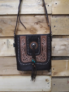 western stitch crossbody purse