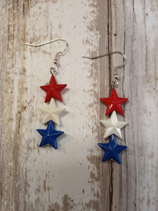 Red White & Blue Stars Earrings