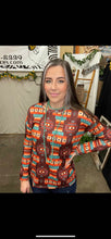 Load image into Gallery viewer, Aztec Brown &amp; Leopard Back Long Sleeve Top