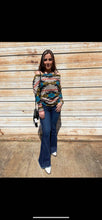 Load image into Gallery viewer, AZTEC PRINTED BOAT NECK LONG SLEEVES KNIT TOP