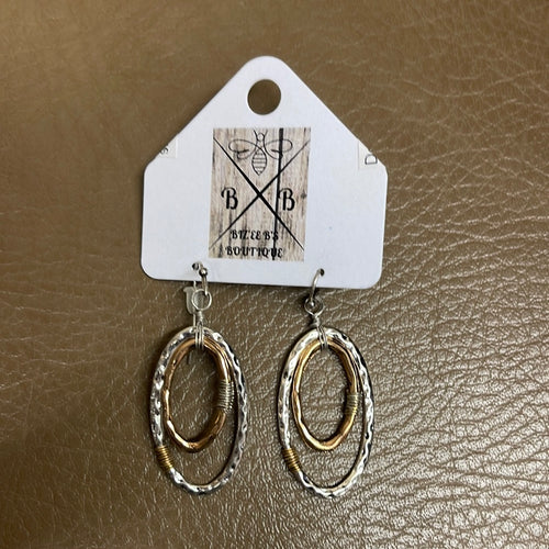 Double Layer Oval Hook Earrings