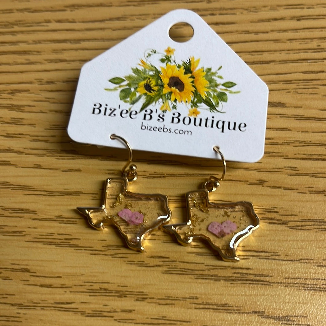 Small Texas Stained Glass Earrings