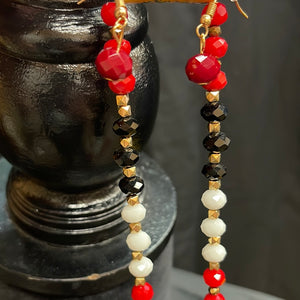 Christmas Beaded & Tassel Necklace/Earring Set 72609-32"