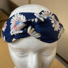 Load image into Gallery viewer, Navy Floral Stretch Cloth Elastic Designed Head Band