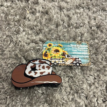 Load image into Gallery viewer, Cowboy Hat/Boots Print Hair Clip