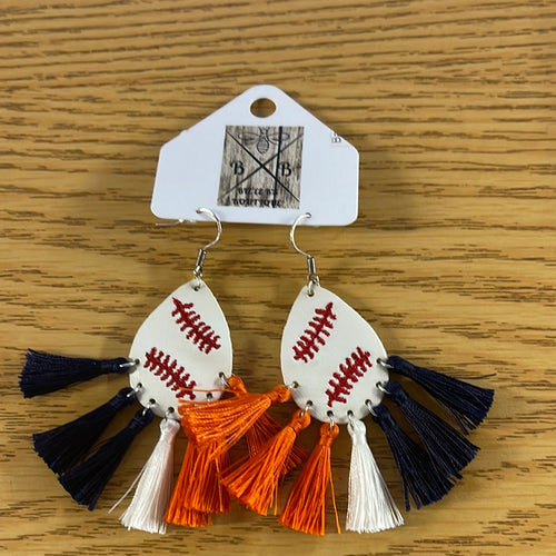 Baseball Teardrop with Tassels