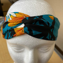 Load image into Gallery viewer, Teal Floral Stretch Cloth Elastic Designed Head Band