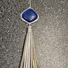 Load image into Gallery viewer, Navy Semi Precious Morrocan &amp; Tassel Necklace Set