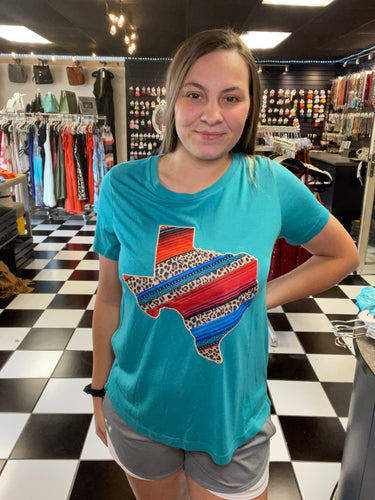 Serape & Leopard Texas Patch Tee