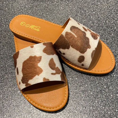Tan Cow Slip on Sandal COS-1G-L