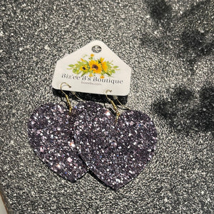 Rimless Glitter Heart Earrings PAB2KE7579