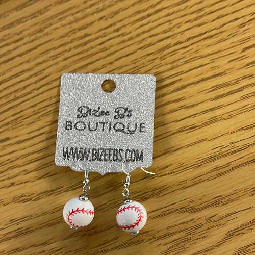 Round Baseball Earrings