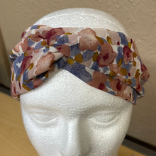 Load image into Gallery viewer, Mauve Floral Stretch Cloth Elastic Designed Head Band
