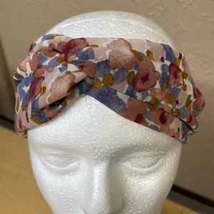 Mauve Floral Stretch Cloth Elastic Designed Head Band