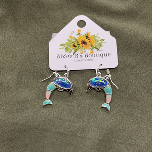 Dolphin Blue Sequence Earrings 4077280