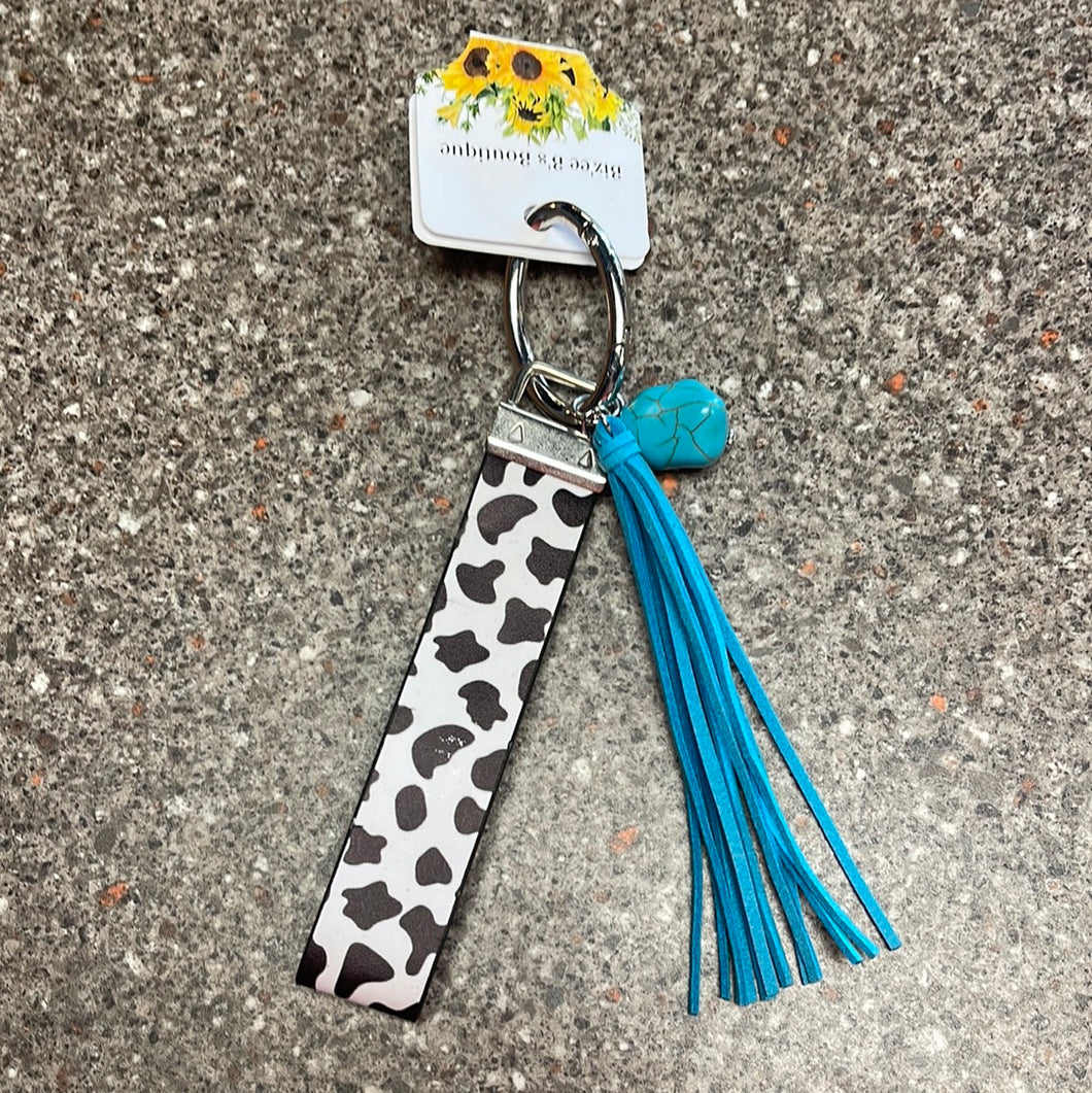 Tipi Strap Cow Stone Tassel Keychain 1277490