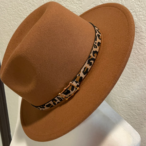 Leopard Strap Felt Hat