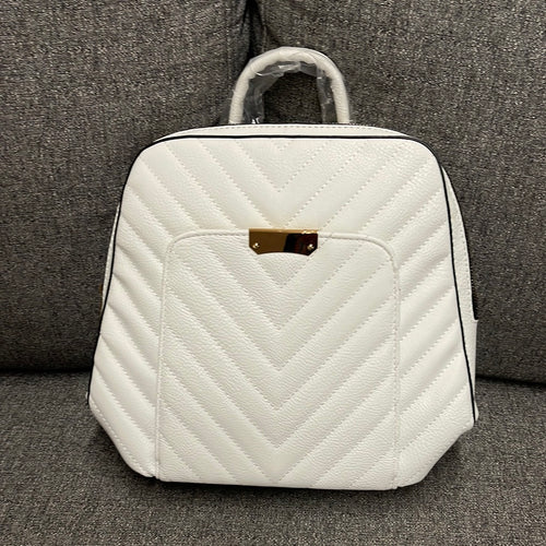 Chevron Quilted Backpack Purse Set