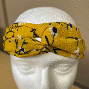 Yellow Floral Stretch Cloth Elastic Designed Head Band