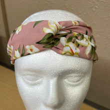 Load image into Gallery viewer, Mauve Floral Stretch Cloth Elastic Designed Head Band