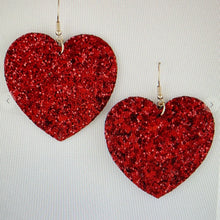 Load image into Gallery viewer, Rimless Glitter Heart Earrings PAB2KE7579