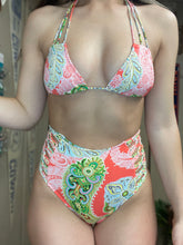 Load image into Gallery viewer, Paisley Peach Swimsuit with High Bottoms 818504