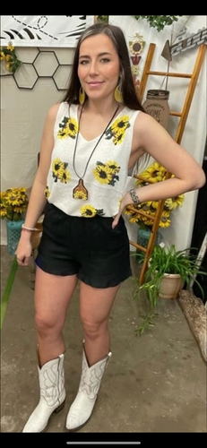 Sunflower Knit Tank Top