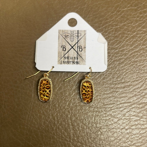 Leopard Goldtone Earrings